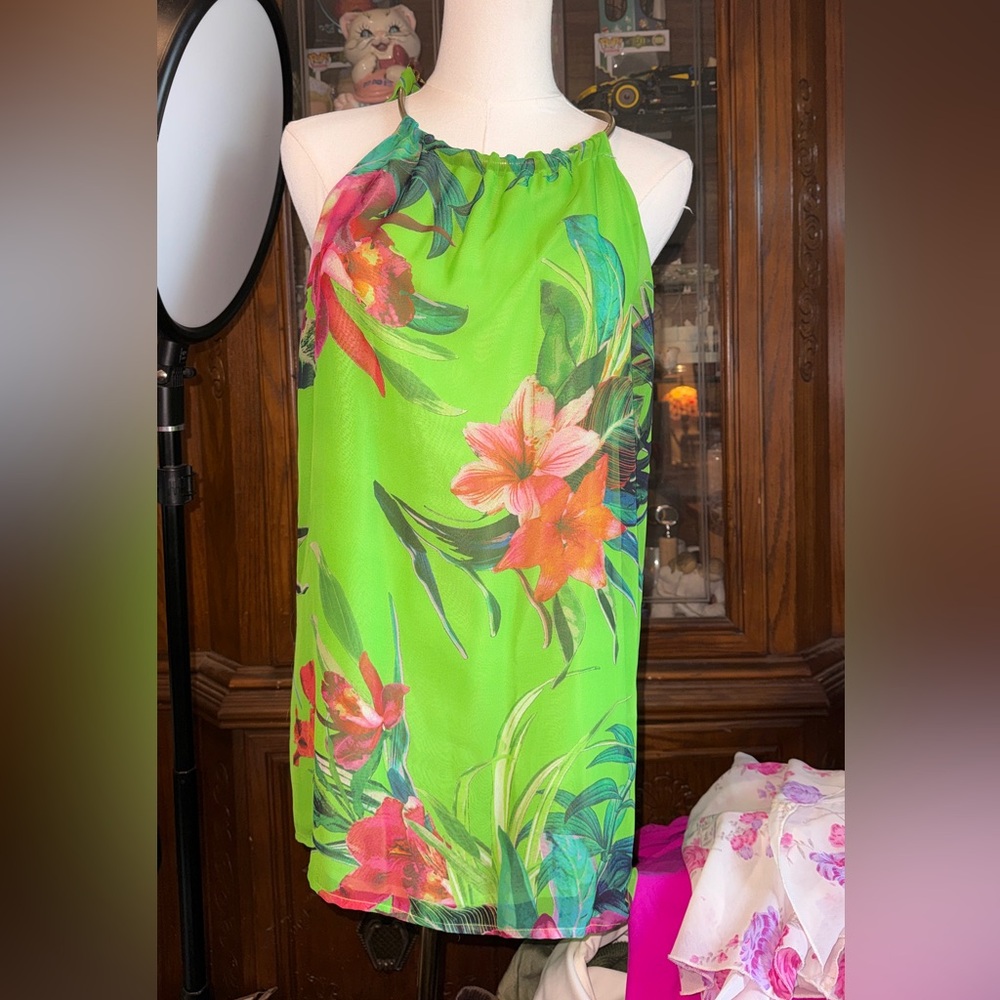 Bisou Bisou Green Halter Dress